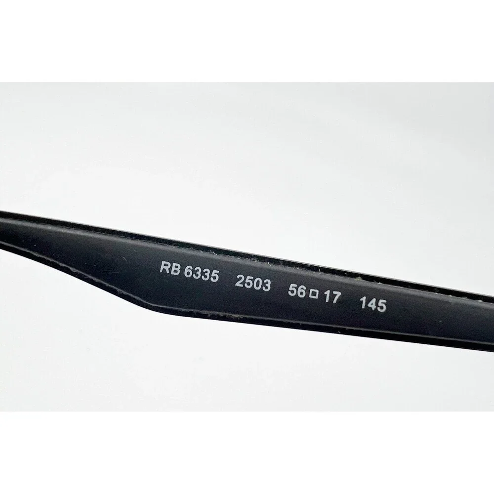 Ray-Ban Eyeglasses Frames Black Semi-Rimless Rectangular RB 6335 2503 56-17 - Picture 5 of 7